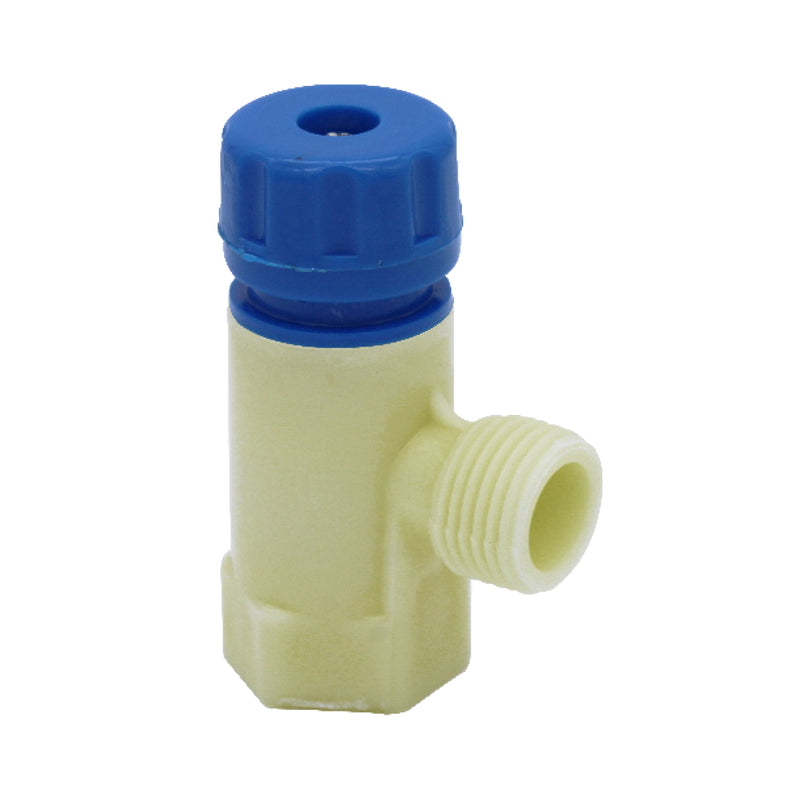 Valvula de Control Angular de ABS Blanca 1/2" X 1/2" Maneral Azul (2856)