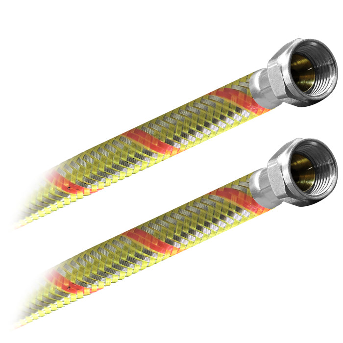 Conector Flexible | Gas | 3/8" FLARE X 3/8" FLARE Poliacero | Acero y Vinil