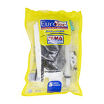 Herraje WC Euro-Tec 3" x 10"  Pal. Bca. B/Bco. M.Janet, Tornillos Plasticos y Esponjoso (2717)