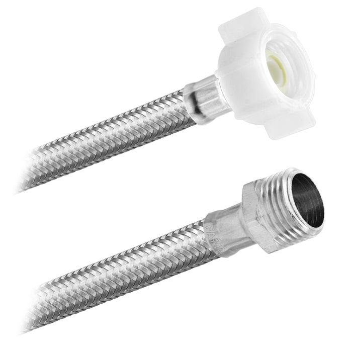 Conector Flexible | Lavabo y Fregadero | 1/2" AM X 1/2" MB Premium | Acero Inoxidable